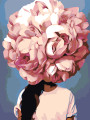 Картина по номерам &amp;quot;Цветы на голове&amp;quot;