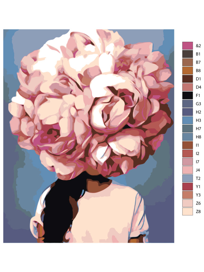 Картина по номерам &amp;quot;Цветы на голове&amp;quot;