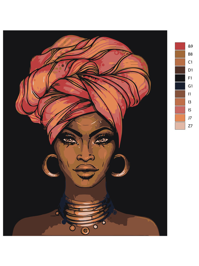 Картина по номерам &amp;quot;Девушка с серёжками&amp;quot;