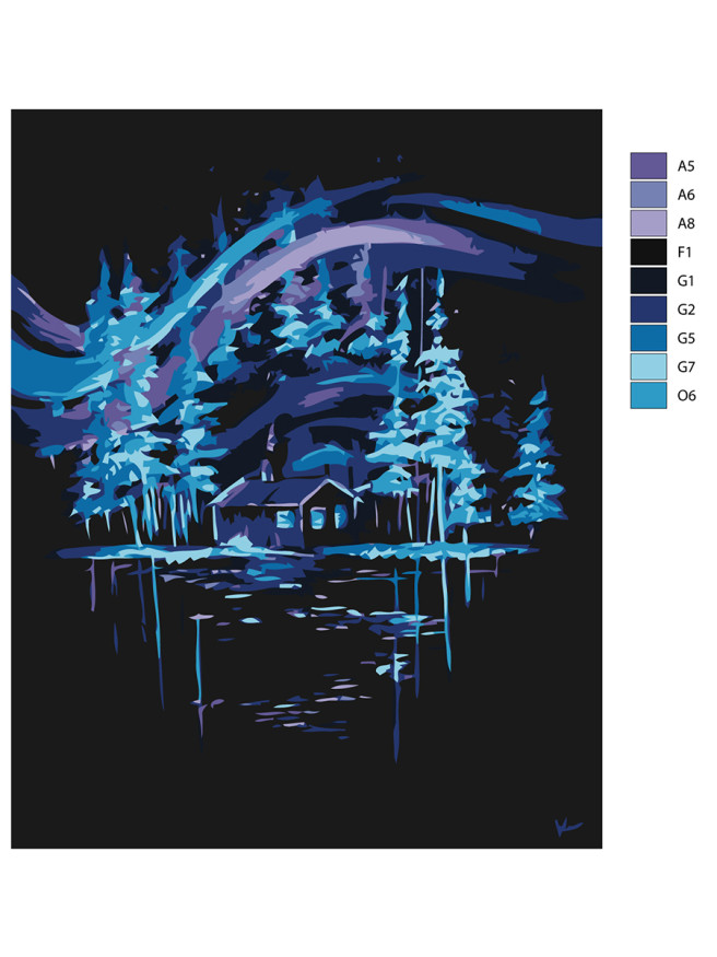 Картина по номерам &amp;quot;Дом в лесу&amp;quot;