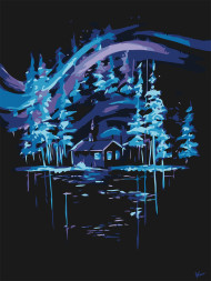 Raqamlar bo'yicha rasm "O'rmondagi uy"