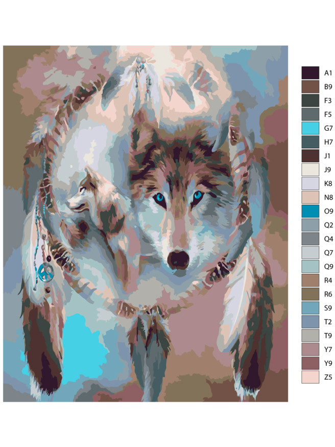 Картина по номерам &amp;quot;Волк вожак&amp;quot;