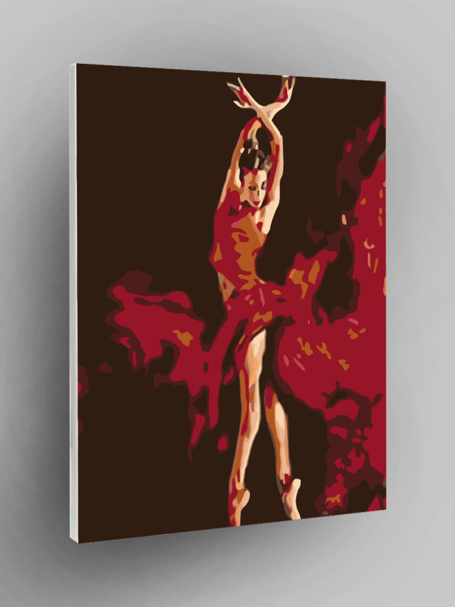 Raqamlar bo&amp;#039;yicha rasm &amp;quot;Qizil kiyimdagi balerina&amp;quot;