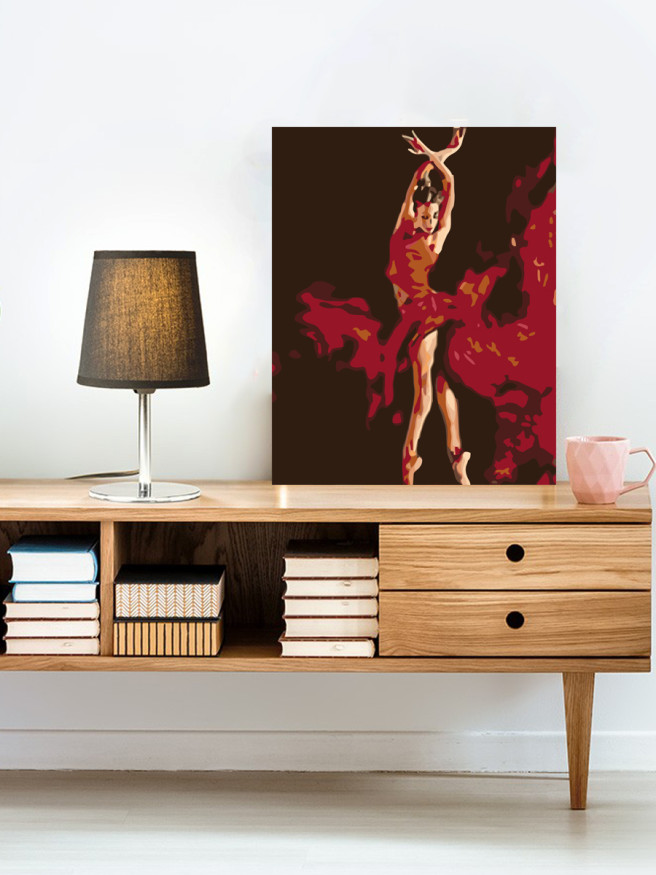 Raqamlar bo&amp;#039;yicha rasm &amp;quot;Qizil kiyimdagi balerina&amp;quot;