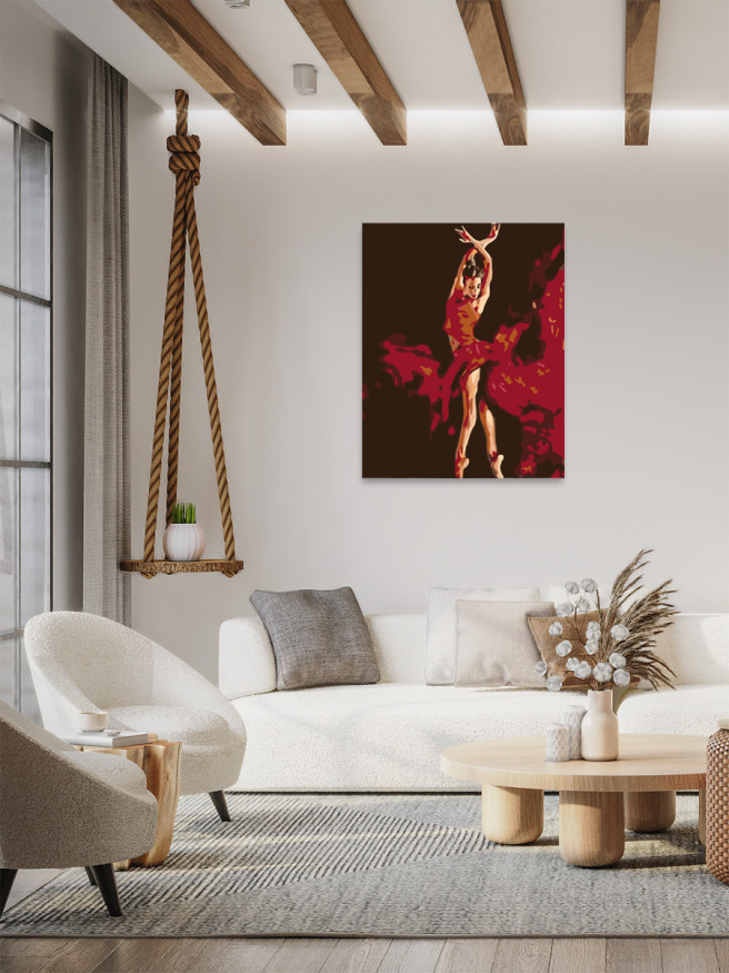 Raqamlar bo&amp;#039;yicha rasm &amp;quot;Qizil kiyimdagi balerina&amp;quot;