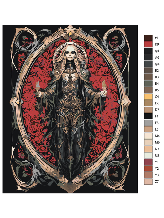 Картина по номерам &amp;quot;Женщина в цветах&amp;quot;