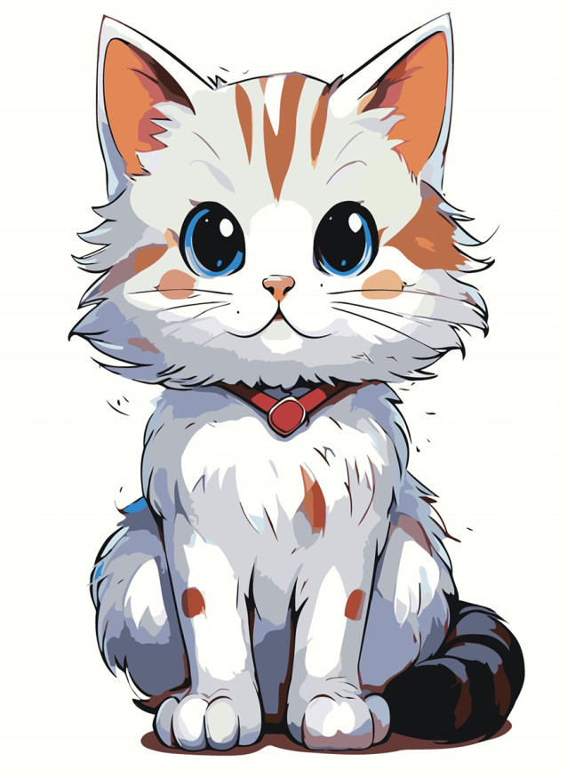 Raqamlar bo&amp;#039;yicha rasm &amp;quot;Ko&amp;#039;k ko&amp;#039;zli mushuk&amp;quot;