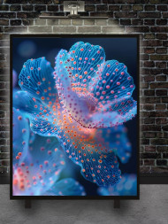 Holstga bosilgan poster &quot;Yorqin ko‘k gul&quot;