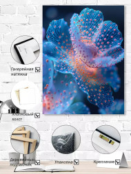 Holstga bosilgan poster &quot;Yorqin ko‘k gul&quot;