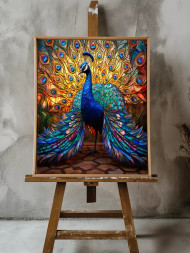 Постер на холсте &amp;quot;Павлин в витражных красках&amp;quot;