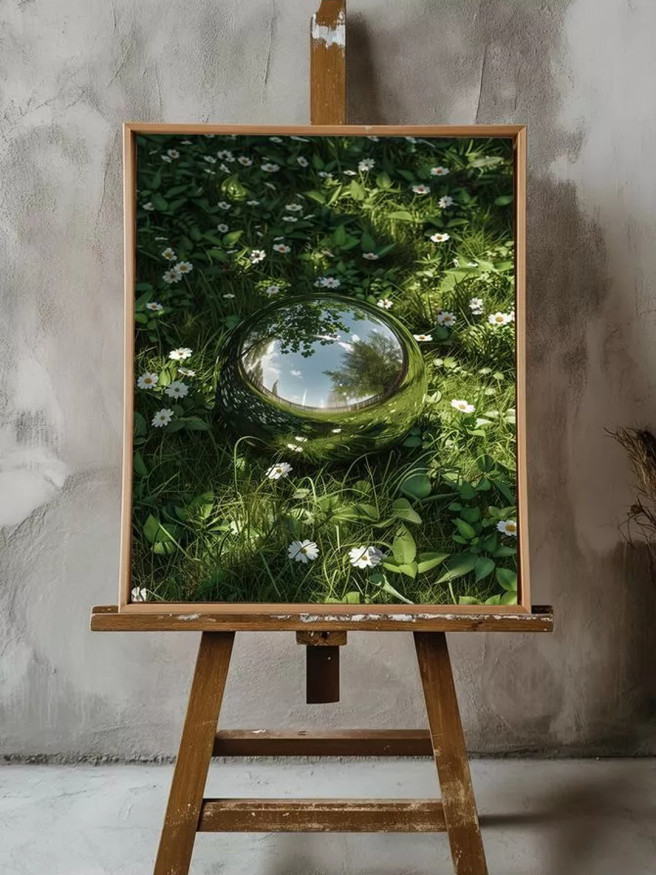 Постер на холсте &amp;quot;Шар в цветущей траве&amp;quot;