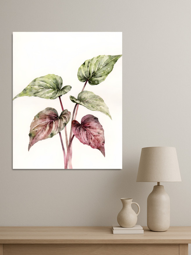 Holstga bosilgan poster &amp;quot;Yashil va bordo barglar&amp;quot;