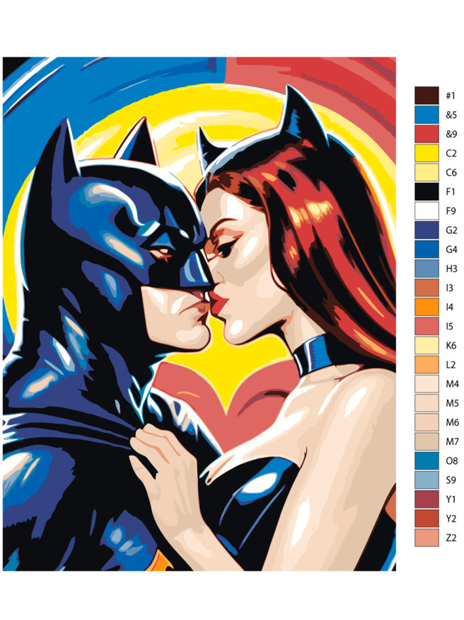 Картина по номерам &amp;quot;Поцелуй героев&amp;quot;