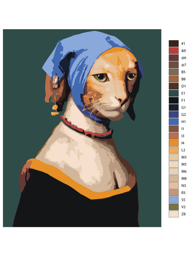 Raqamlar bo&amp;#039;yicha rasm &amp;quot;Mushuk rohiba&amp;quot;