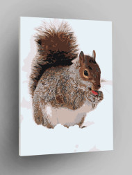 Raqamlar bo'yicha rasm "Yong'oq bilan sincap"