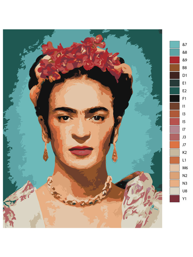 Raqamlar bo&amp;#039;yicha rasm &amp;quot;Gullar bilan qiz&amp;quot;