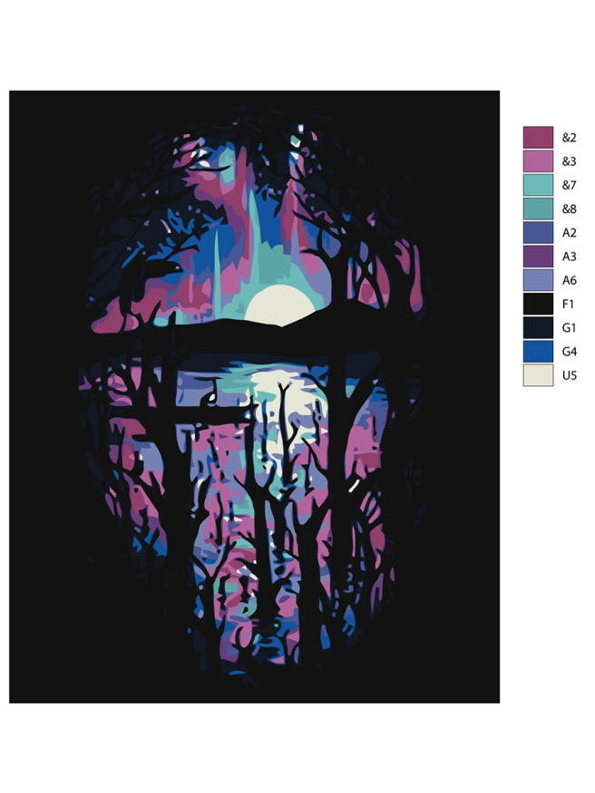 Raqamlar bo&amp;#039;yicha rasm &amp;quot;Chiroyli quyosh botishi&amp;quot;