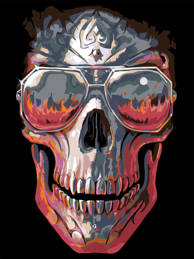 Raqamlar bo&amp;#039;yicha rasm &amp;quot;Ko&amp;#039;zoynakli bosh suyagi&amp;quot;