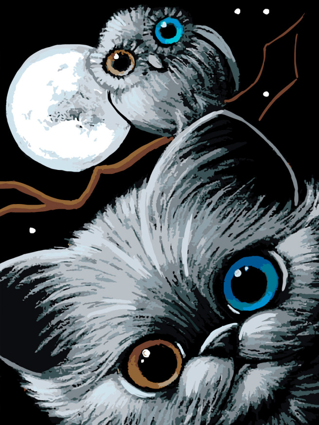 Raqamlar bo&amp;#039;yicha rasm &amp;quot;Ukki bilan mushuk&amp;quot;