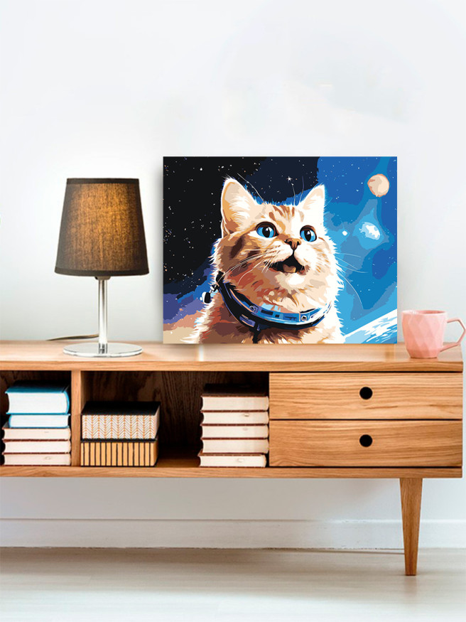 Raqamlar bo&amp;#039;yicha rasm &amp;quot;Baxtli mushuk&amp;quot;