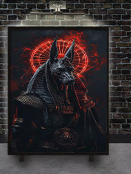 Holstga bosilgan poster "Olovdagi Anubis"