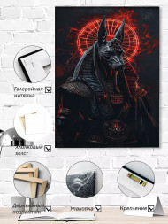 Holstga bosilgan poster "Olovdagi Anubis"