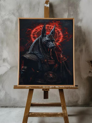 Holstga bosilgan poster "Olovdagi Anubis"