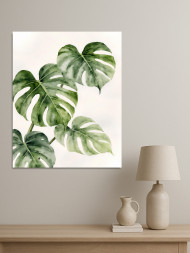 Holstga bosilgan poster "Monstera barglari"