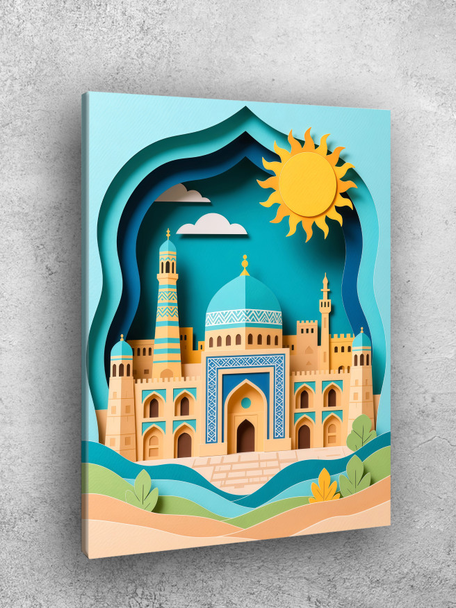 Holstga bosilgan poster &amp;quot;Quyoshli sharq shahri&amp;quot;