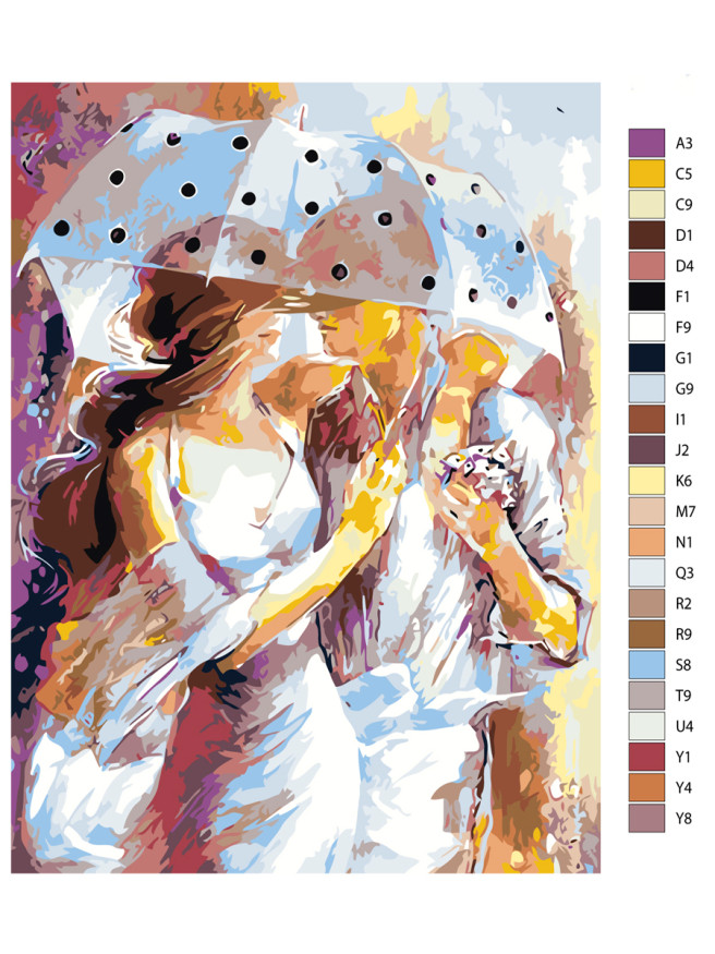 Raqamlar bo&amp;#039;yicha rasm &amp;quot;Soyabon tagidagi sevishganlar&amp;quot;