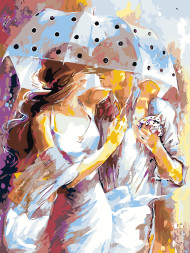 Картина по номерам &amp;quot;Влюблённые под зонтом&amp;quot;