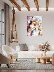 Картина по номерам &amp;quot;Влюблённые под зонтом&amp;quot;