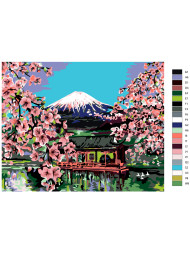 Raqamlar bo'yich rasm "Sakurani gullashi"