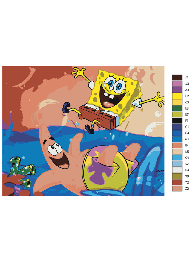 Raqamlar bo&amp;#039;yicha rasm &amp;quot;Spongebob va Patrik&amp;quot; 