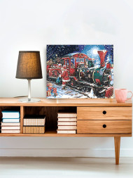 Raqamlar bo'yicha rasm "Poezdda Santa Klaus"