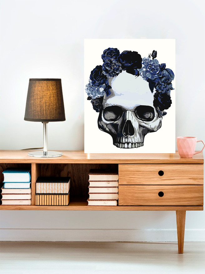 Raqamlar bo&amp;#039;yicha rasm &amp;quot;Gullar bilan bosh suyagi&amp;quot;