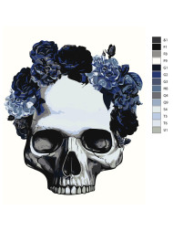 Картина по номерам &amp;quot;Череп с цветами&amp;quot;