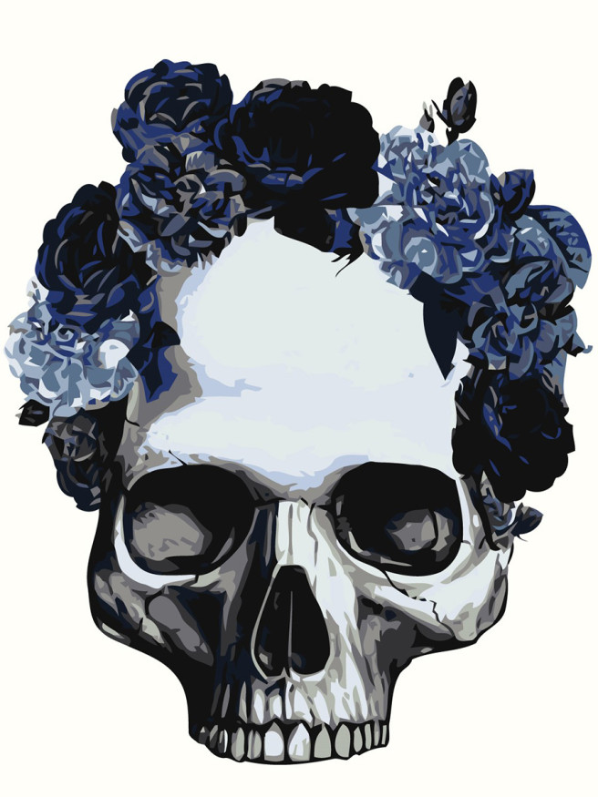 Raqamlar bo&amp;#039;yicha rasm &amp;quot;Gullar bilan bosh suyagi&amp;quot;