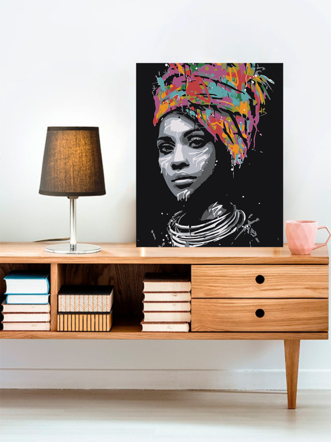 Картина по номерам &amp;quot;Девушка в шапке&amp;quot;