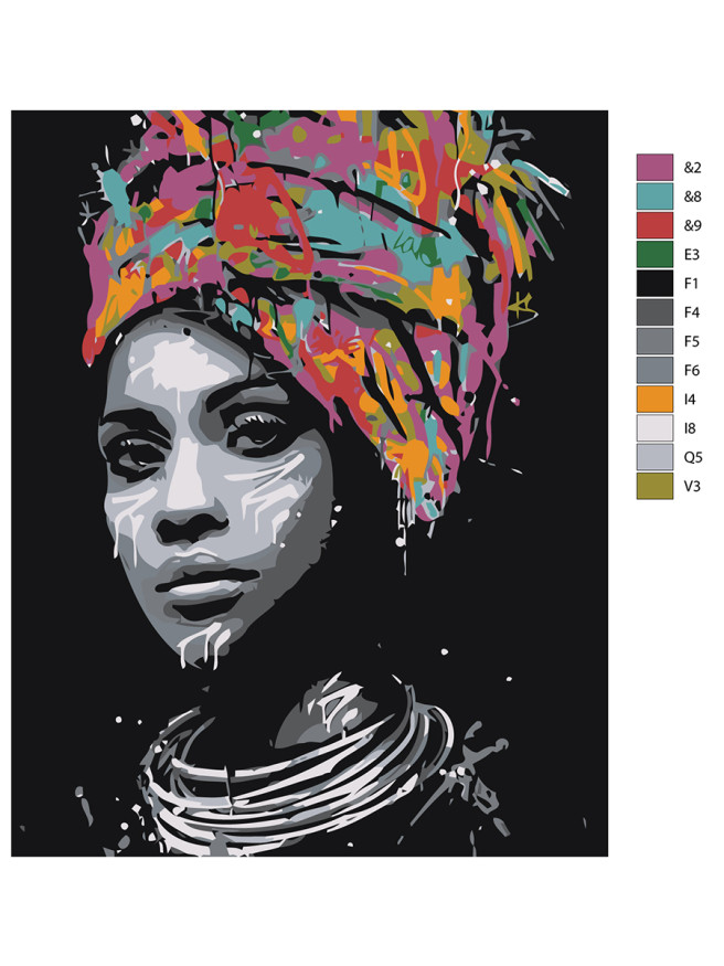 Картина по номерам &amp;quot;Девушка в шапке&amp;quot;