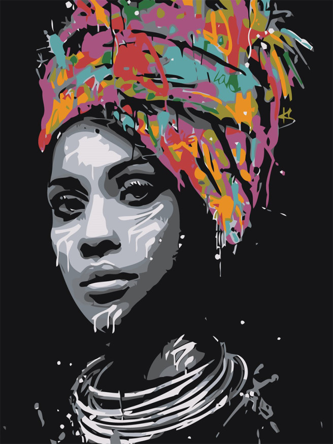 Картина по номерам &amp;quot;Девушка в шапке&amp;quot;