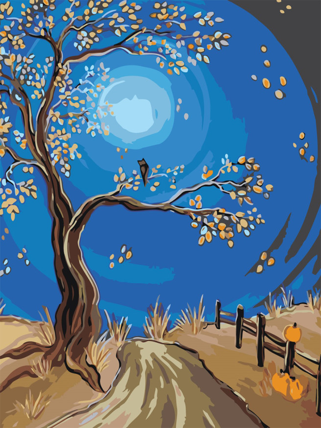 Картина по номерам &amp;quot;Сова на ветке&amp;quot;