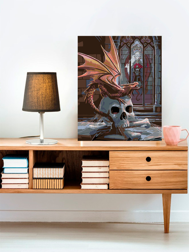 Raqamlar bo&amp;#039;yicha rasm &amp;quot;Bosh suyagidagi chaqaloq ajdaho&amp;quot;