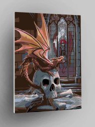 Raqamlar bo&#039;yicha rasm &quot;Bosh suyagidagi chaqaloq ajdaho&quot;