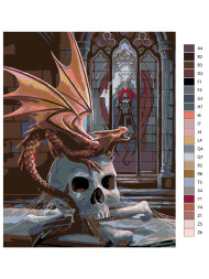 Raqamlar bo&#039;yicha rasm &quot;Bosh suyagidagi chaqaloq ajdaho&quot;