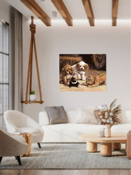 Картина по номерам &amp;quot;Три собаки и енот&amp;quot;