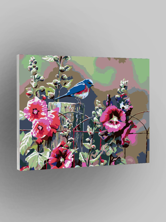 Raqamlar bo&amp;#039;yicha rasm &amp;quot;Gullar va qushcha&amp;quot;