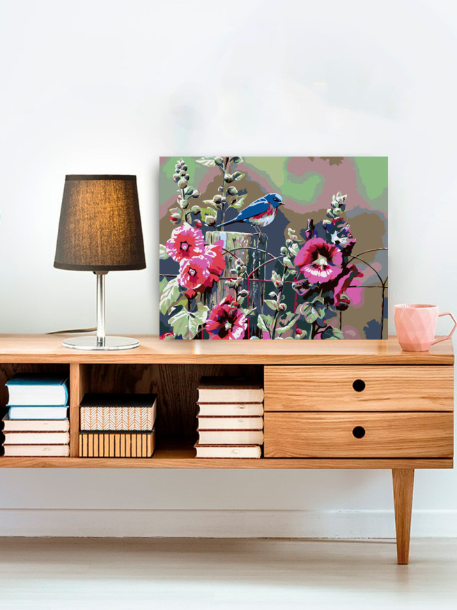 Raqamlar bo&amp;#039;yicha rasm &amp;quot;Gullar va qushcha&amp;quot;