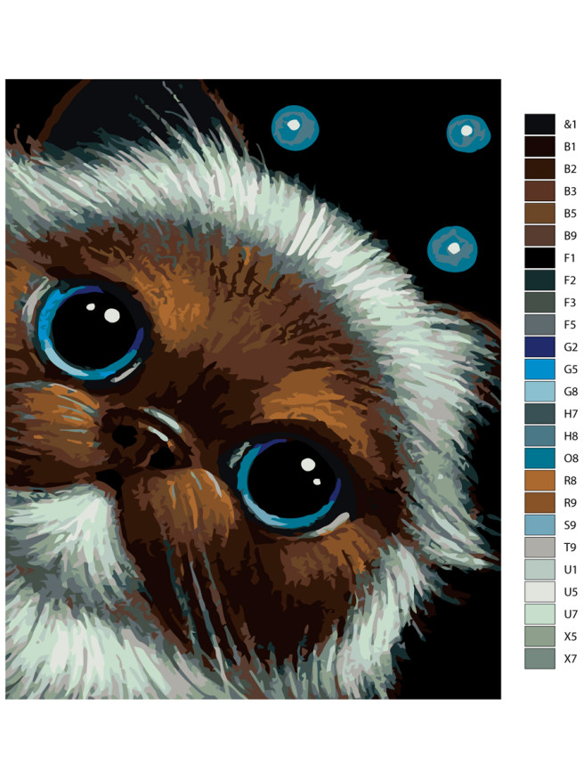 Картина по номерам &amp;quot;Котик с милыми глазами&amp;quot;