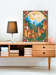 Raqamlar bo&#039;yicha rasm &quot;Tog&#039;lar yaqinidagi qal&#039;a&quot;